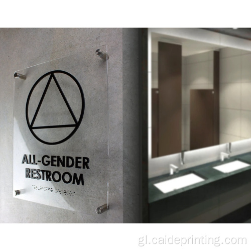 Número de casa de alivio 3D acrílico con cartel de braille